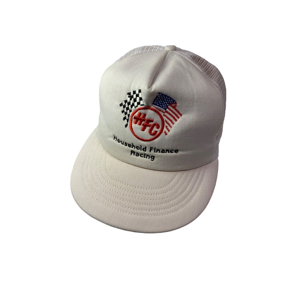 Vintage Household‎ Finance Trucker Racing Adustable Hat Made in USA